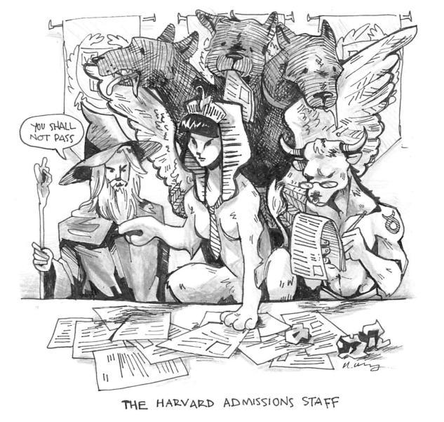 Thumbnail for "Cartoon: The Harvard Admissions Staff"